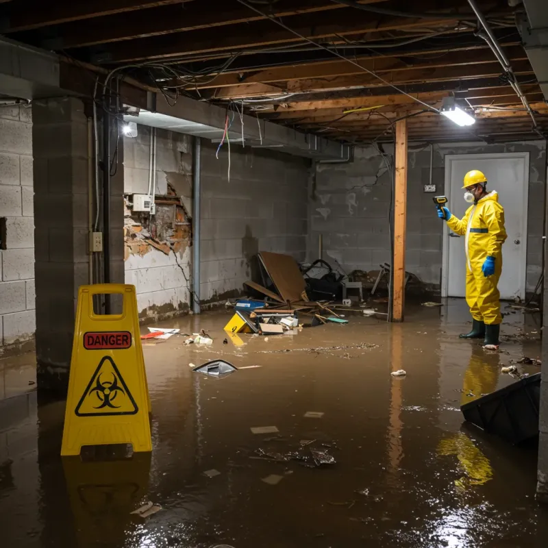 Flooded Basement Electrical Hazard in McGregor, TX Property
