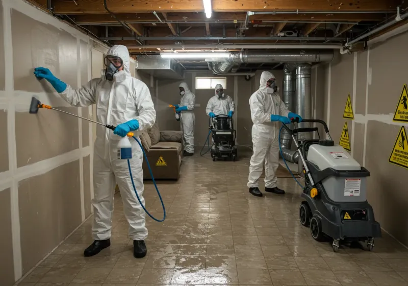 Basement Moisture Removal and Structural Drying process in McGregor, TX